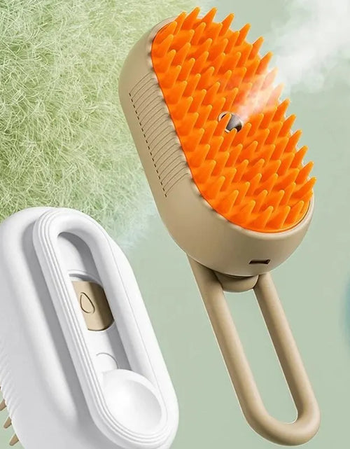 Load image into Gallery viewer, Cat Dog Pet Spray Massage Brush One Button Steam Spray Folding Rotatable Floating Hair Bath Hair Removal Brush Comb
