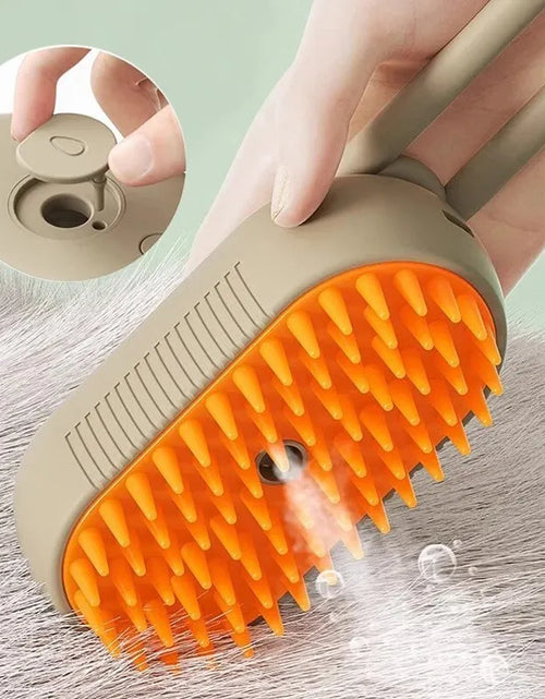 Load image into Gallery viewer, Cat Dog Pet Spray Massage Brush One Button Steam Spray Folding Rotatable Floating Hair Bath Hair Removal Brush Comb
