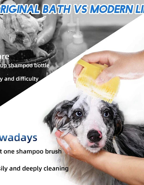 Load image into Gallery viewer, Pet Dog Shampoo Brush 2.7oz 80ml Cat Massage Comb Grooming Scrubber  for Bathing Short Hair Soft Silicone Rubber
