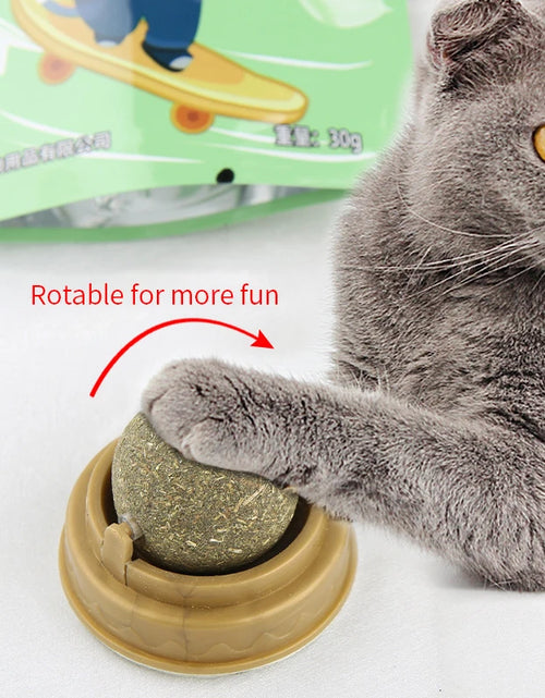 Load image into Gallery viewer, Natural Catnip Cat Wall Stick-on Ball Toy Scratchers Treats Healthy Natural Removes Balls to Promote Digestion Cat Grass Snack
