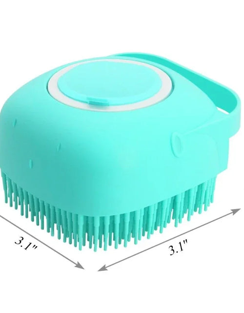 Load image into Gallery viewer, Pet Dog Shampoo Brush 2.7oz 80ml Cat Massage Comb Grooming Scrubber  for Bathing Short Hair Soft Silicone Rubber
