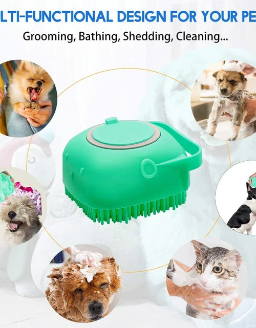 Load image into Gallery viewer, Pet Dog Shampoo Brush 2.7oz 80ml Cat Massage Comb Grooming Scrubber  for Bathing Short Hair Soft Silicone Rubber
